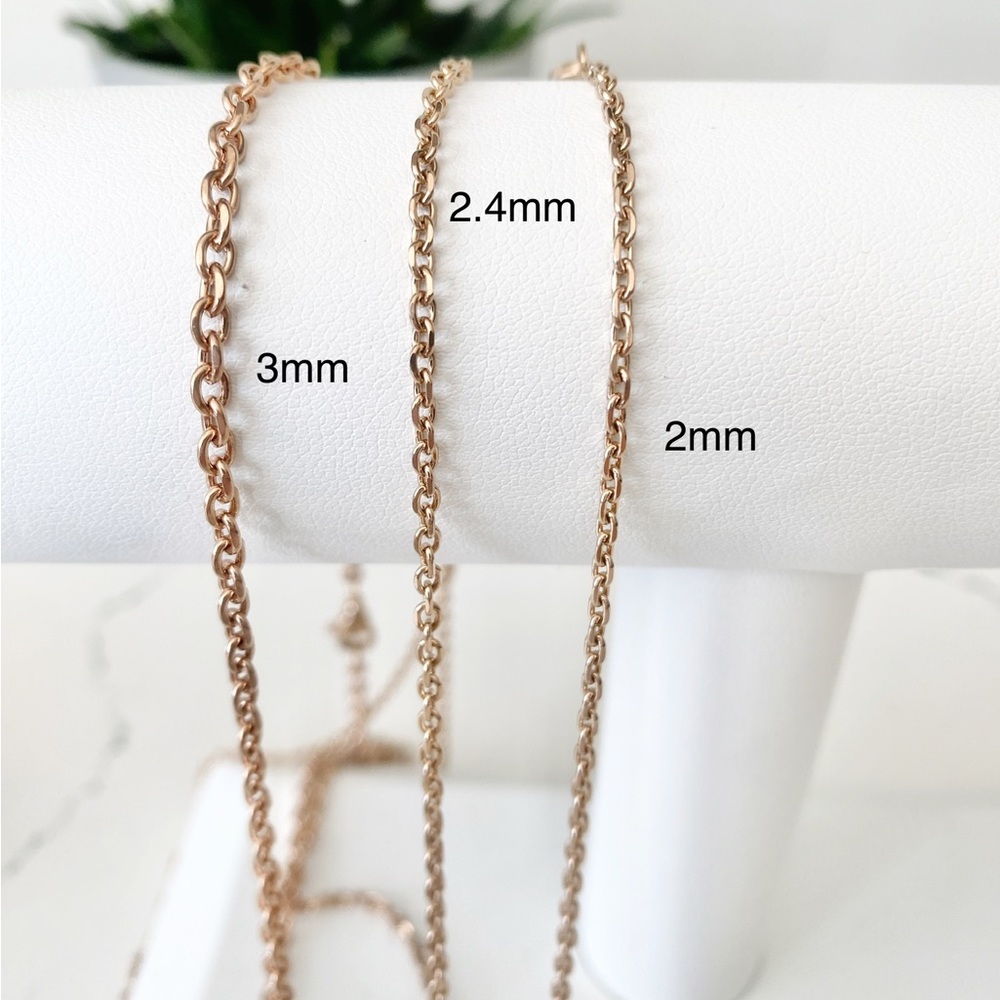 Rolo chain necklace. 3mm and 2mm